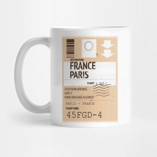 Paris France Travel ticket Mug